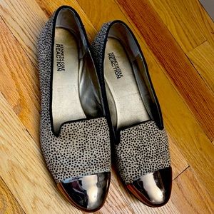 Animal print flats with silver toes, classic